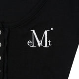 HARING SIGNATURE LOGO SNAP BUTTON U-NECK HALF T (3COLOR)