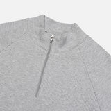 No.1362 raglan half neck zip muscle T
