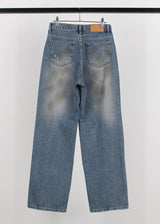 DIRTY STRAIGHT DENIM PANTS