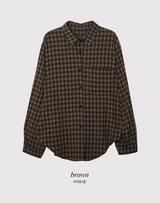 #Brownie Check Overfit Shirt (2color)