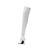 Side Cut-Out Open Toe Boots Heel(White)