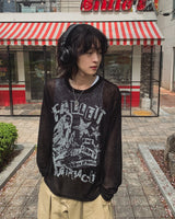 パレットシースルーロングスリーブニット