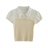 Diel Cable Knit Combo Blouse