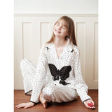 Black and white polka dot printed pajamas｜Suitable for all seasons