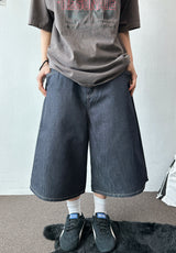 Sticky Stitch Back Cinch Denim Bermuda Shorts 2color