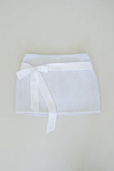[Seow] Glow Tweed Ribbon Mini Skirt