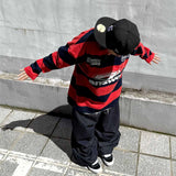 Oversized Old-School Stripe Polo Shirt