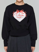 HEART SWEATSHIRT - BLACK