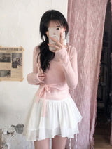 See-through Bustier Layered Strap Wool Knit (5color)