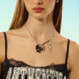 NO.553 [BLACK YELLOW] 24 COLOR WHISTLE NECKLACE