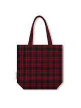 Check pattern heart logo eco bag red (FCE5BG007P)