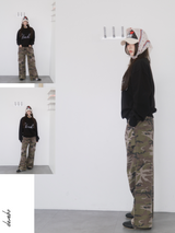 カモカジュアルバンディングストレートパンツ