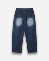 Curved brush denim pants