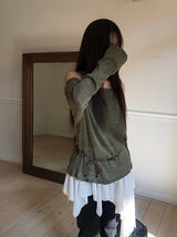 Koran Unbalance Layered Banding Skirt