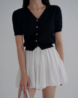 Ab linen short-sleeved cardigan