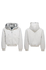 Thick Croc Pattern Fur Jacket