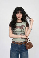 ドット ホース グラフィック スリムTシャツ