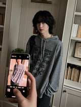 Things Waffle Boxy Hooded Long Sleeve T-shirt