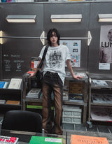 Grunge ナッシングプリンティング半袖Tシャツ