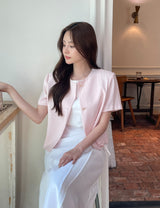 Kolb Round Neck Short Sleeve Tweed Jacket