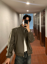  Mirei Two-Way Double Line Biker Leather Jacket