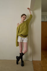 Cinnamon cable knit_olive