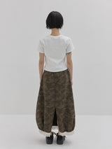 Camo Balloon Jersey Skirt (Khaki)