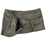 グラインスエードボタンポケットミニラップスカート(Khaki)