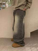  Gray Teen Wash Balloon Denim Pants