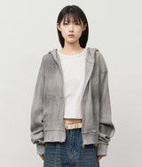 Tank Fading Waffled Zip Hoodie