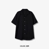 LMN リンドオープンカラーバーティカル半袖シャツ (4カラー)