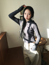 Melo Slim Fit Peach Fleece Half Zip-Up (3c)