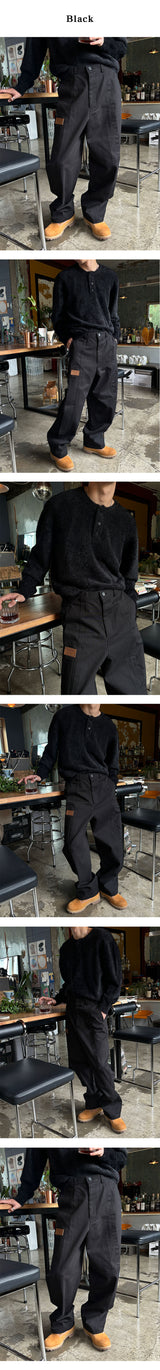 [Unisex] Patch cutting cotton pants(3color)