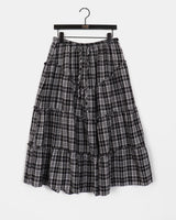 Solpa Checkered Flare Long Skirt