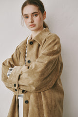Suede half coat (Brown)