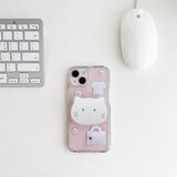 [phone grip] silver cat