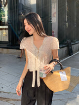 [MADE] Shimiz Dotted Puff Blouse