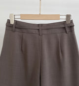Dinet High-Waist Pintuck Shorts Slacks (Belt Set)