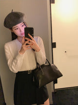 Daily V-neck Crop Knit Cardigan (9color)