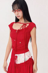 Dear Days Detachable Skorts (Red)