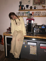 Wildflower Stitch Pants _ Beige&Red