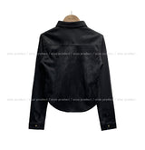 Zen Slim Fit Suede Cropped Shirt