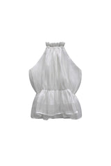 PEARL HALTERNECK TOP / WHITE