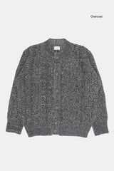 Maya round-neck wool brush cardigan