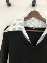 ブラックドットシャツレイヤードTシャツ