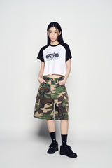 25SS スペースラビットラグランクロップ半袖Tシャツ ブラック
