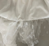 Aronoi Sheer Asymmetrical Floral Lace Tiered Skirt (2 Colors)