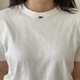 [CCNMADE] Silver Chain Glass Necklace