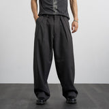Hook pin-tuck stripe trousers 3color