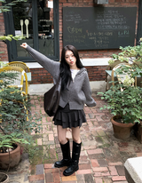 [SHOPPERMADE] Latte Suede Tiered Mini Skirt (2color)
